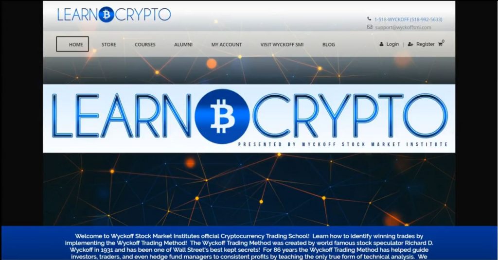 Website LearnCrypto Powered By Wyckoff SMI 2022