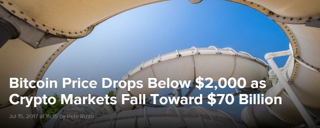 Bitcoin Price Drops Below $2,000 as Crypto Markets Fall Toward $70 Billion