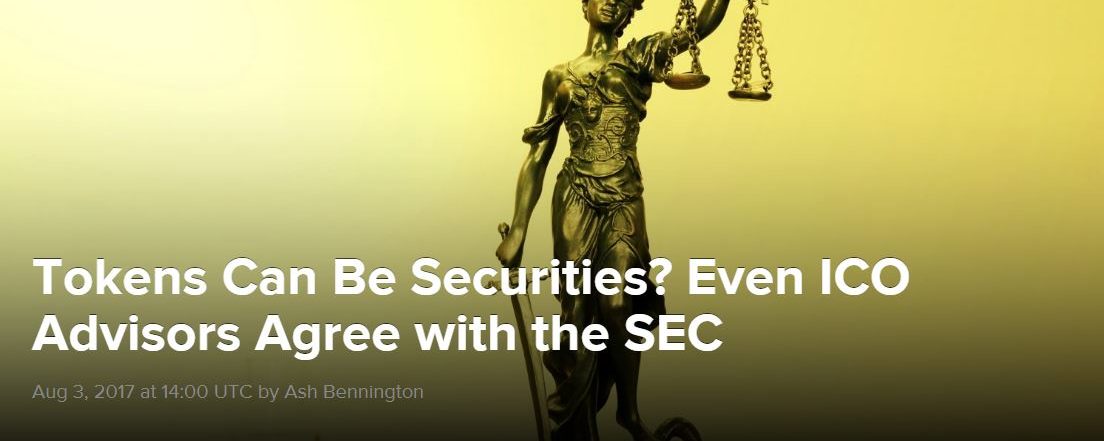 Tokens Can Be Securities? Even ICO Advisors Agree with the SEC